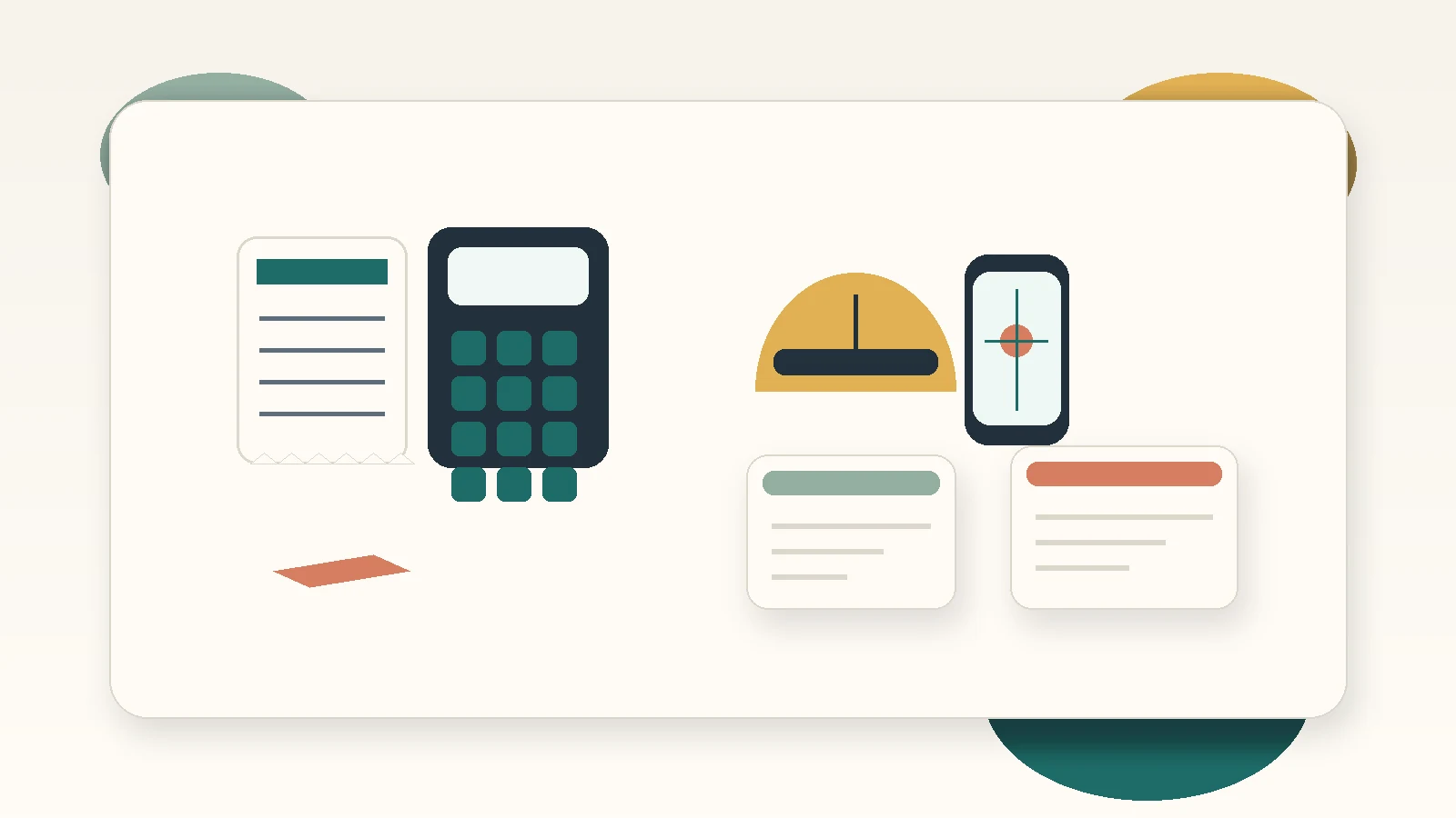 Illustration of Australian tax deduction guides with receipts, calculator and work tools