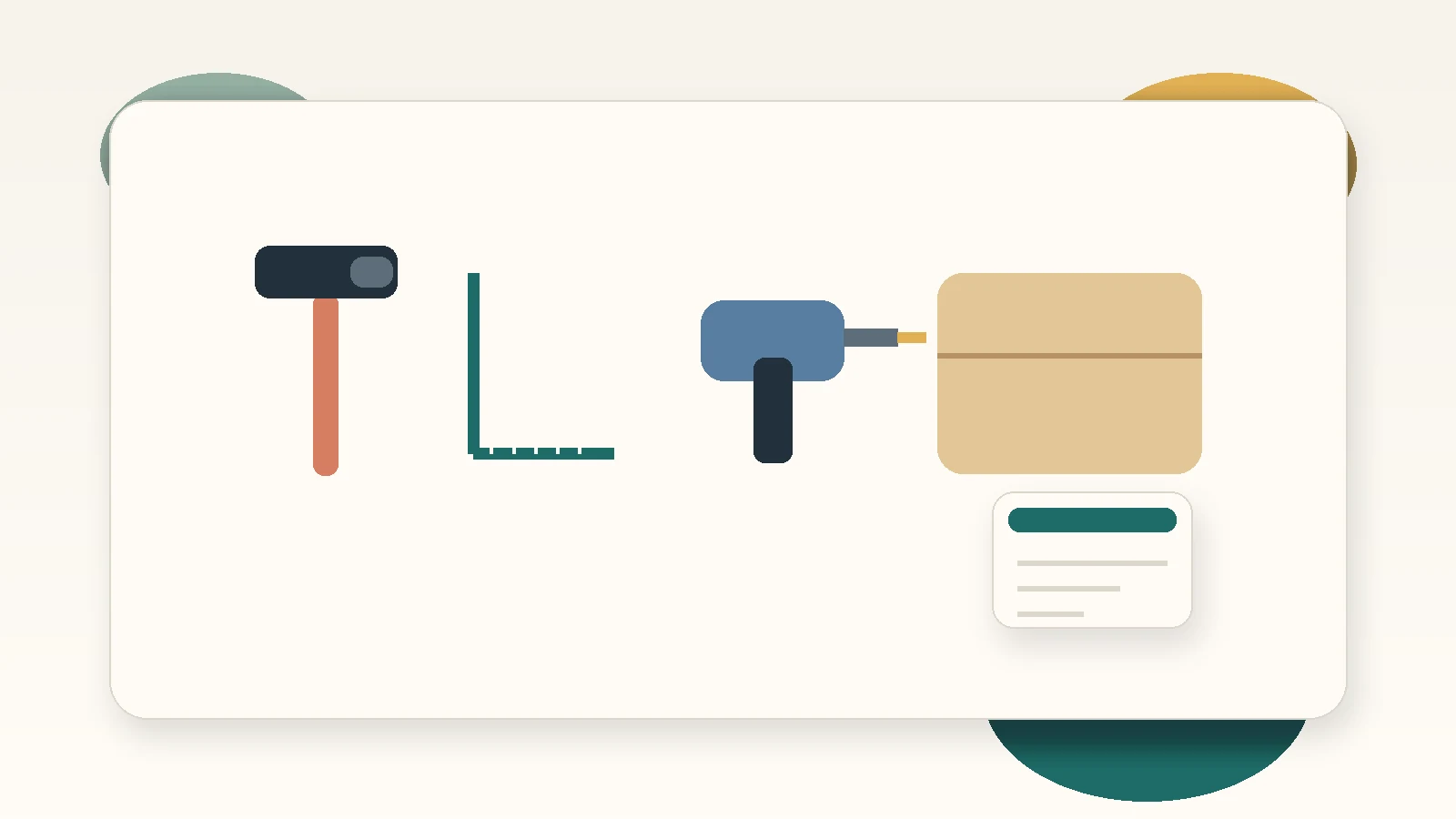 Illustration of carpentry tools and materials for tax deductions for carpenters in Australia