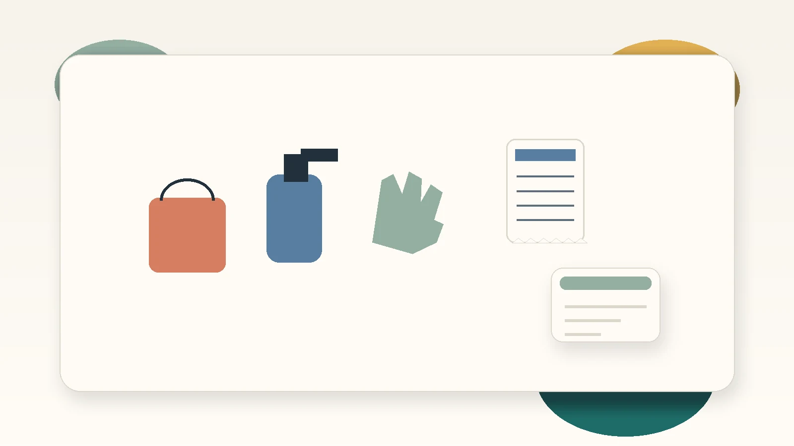 Illustration of cleaning supplies and equipment for tax deductions for cleaners in Australia