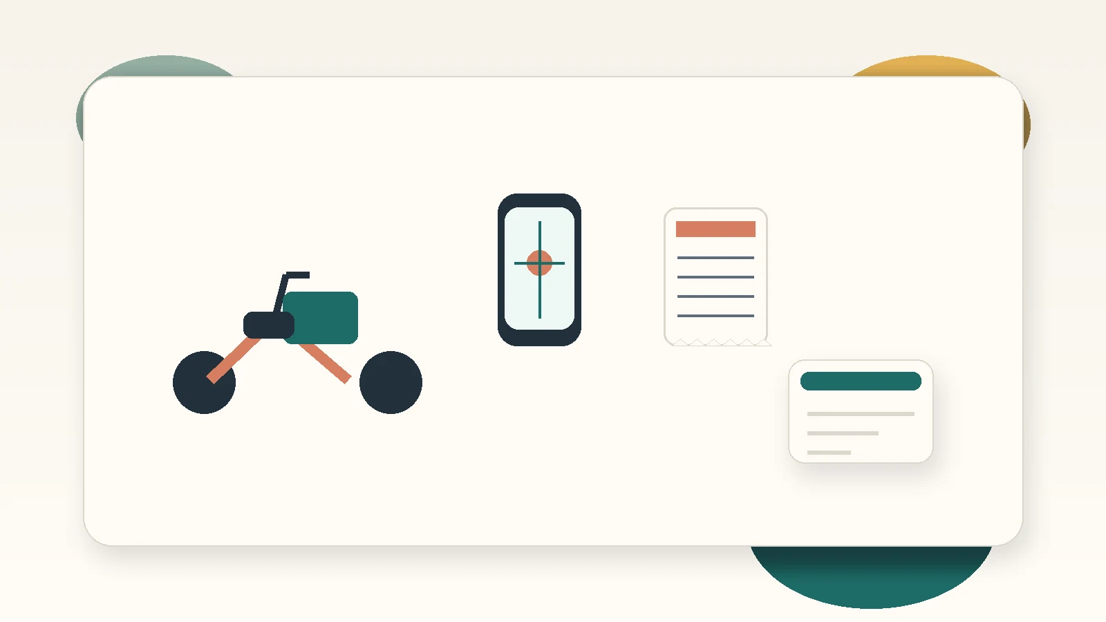 Illustration of delivery driver gear and records for tax deductions for delivery drivers in Australia