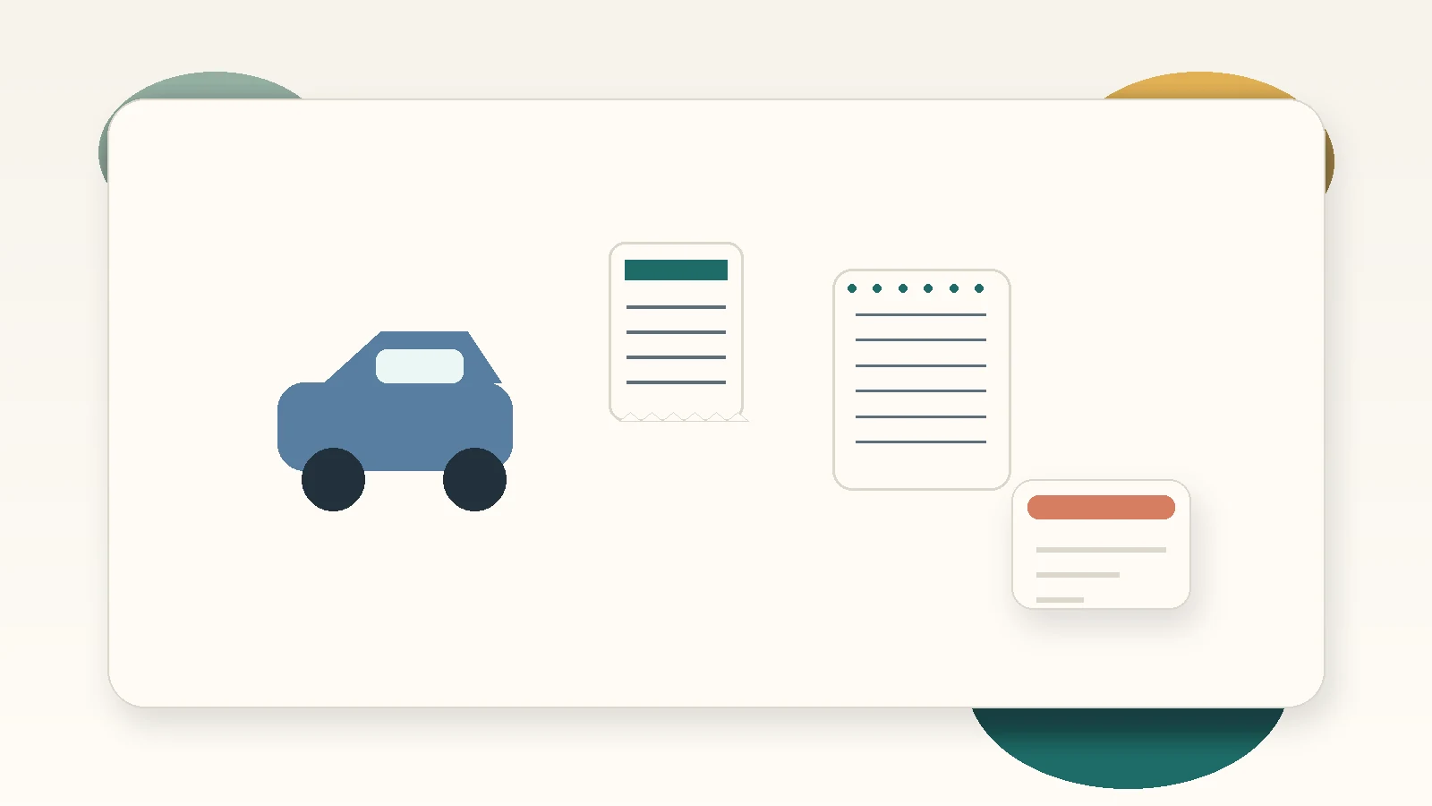 Illustration of car expenses records and receipts for work-related car expenses in Australia
